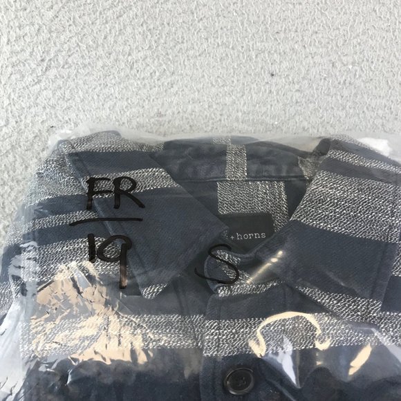 Wings +‎ Horn Mens S Button Down Shirt Long Sleeve Flannel - Picture 8 of 10